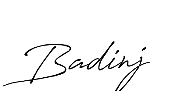 Badinj stylish signature style. Best Handwritten Sign (Antro_Vectra_Bolder) for my name. Handwritten Signature Collection Ideas for my name Badinj. Badinj signature style 7 images and pictures png