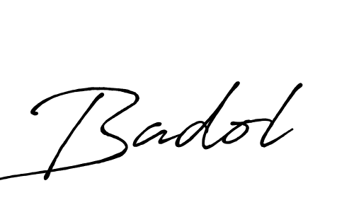 Use a signature maker to create a handwritten signature online. With this signature software, you can design (Antro_Vectra_Bolder) your own signature for name Badol. Badol signature style 7 images and pictures png