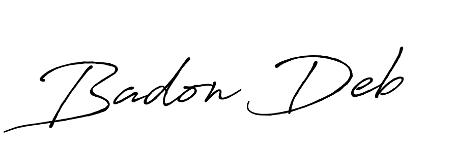 Similarly Antro_Vectra_Bolder is the best handwritten signature design. Signature creator online .You can use it as an online autograph creator for name Badon Deb. Badon Deb signature style 7 images and pictures png