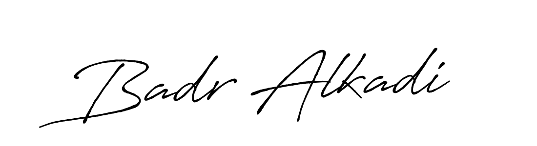 Create a beautiful signature design for name Badr Alkadi. With this signature (Antro_Vectra_Bolder) fonts, you can make a handwritten signature for free. Badr Alkadi signature style 7 images and pictures png