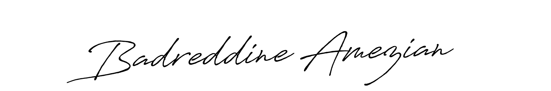 Make a beautiful signature design for name Badreddine Amezian. With this signature (Antro_Vectra_Bolder) style, you can create a handwritten signature for free. Badreddine Amezian signature style 7 images and pictures png