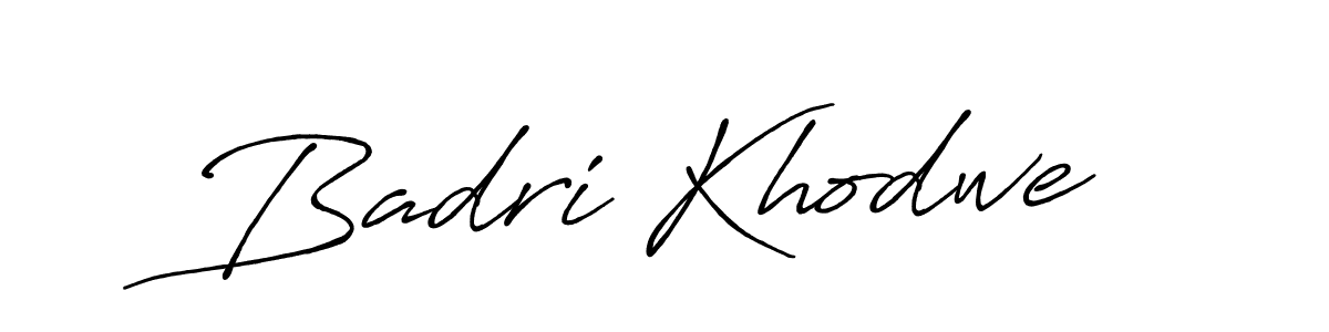 This is the best signature style for the Badri Khodwe name. Also you like these signature font (Antro_Vectra_Bolder). Mix name signature. Badri Khodwe signature style 7 images and pictures png