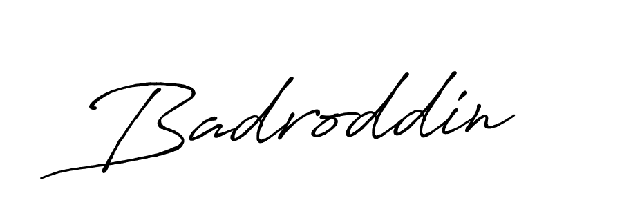 Use a signature maker to create a handwritten signature online. With this signature software, you can design (Antro_Vectra_Bolder) your own signature for name Badroddin. Badroddin signature style 7 images and pictures png