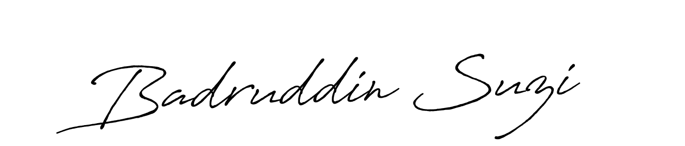 Antro_Vectra_Bolder is a professional signature style that is perfect for those who want to add a touch of class to their signature. It is also a great choice for those who want to make their signature more unique. Get Badruddin Suzi name to fancy signature for free. Badruddin Suzi signature style 7 images and pictures png