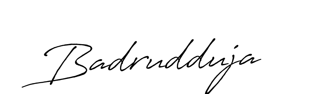 Create a beautiful signature design for name Badrudduja. With this signature (Antro_Vectra_Bolder) fonts, you can make a handwritten signature for free. Badrudduja signature style 7 images and pictures png