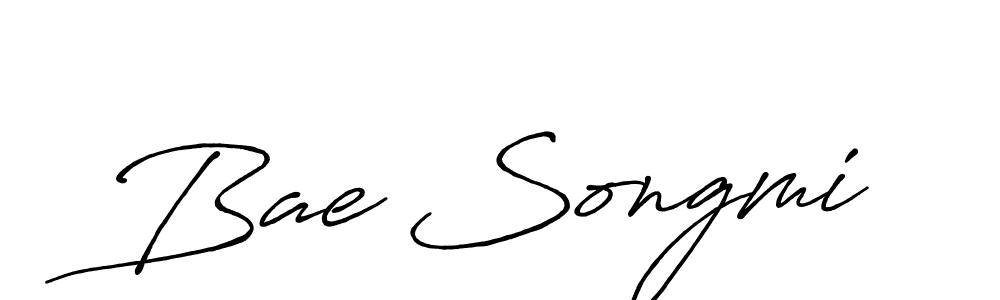 Use a signature maker to create a handwritten signature online. With this signature software, you can design (Antro_Vectra_Bolder) your own signature for name Bae Songmi. Bae Songmi signature style 7 images and pictures png