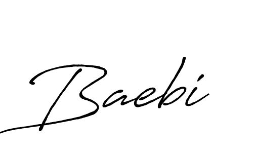 The best way (Antro_Vectra_Bolder) to make a short signature is to pick only two or three words in your name. The name Baebi include a total of six letters. For converting this name. Baebi signature style 7 images and pictures png