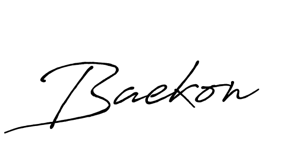 How to make Baekon name signature. Use Antro_Vectra_Bolder style for creating short signs online. This is the latest handwritten sign. Baekon signature style 7 images and pictures png