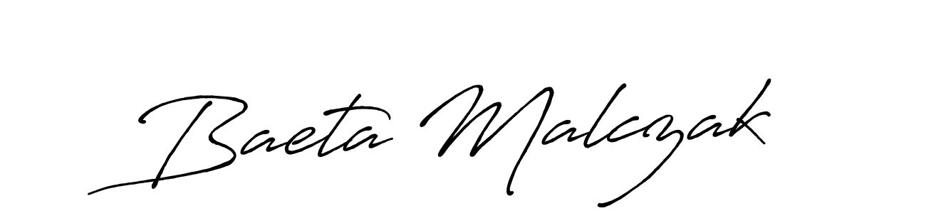 It looks lik you need a new signature style for name Baeta Malczak. Design unique handwritten (Antro_Vectra_Bolder) signature with our free signature maker in just a few clicks. Baeta Malczak signature style 7 images and pictures png