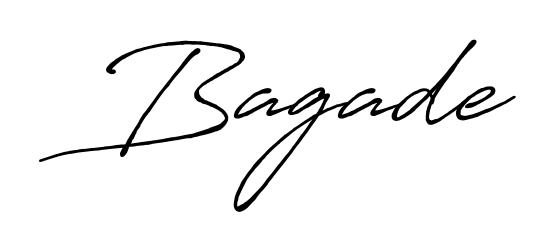 Designed for modern professionals: Bagade name signature crafted with Antro_Vectra_Bolder script. Ready for digital PDF workflows. Bagade signature style 7 images and pictures png