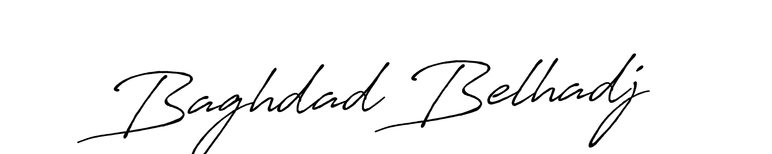 Create a beautiful signature design for name Baghdad Belhadj. With this signature (Antro_Vectra_Bolder) fonts, you can make a handwritten signature for free. Baghdad Belhadj signature style 7 images and pictures png