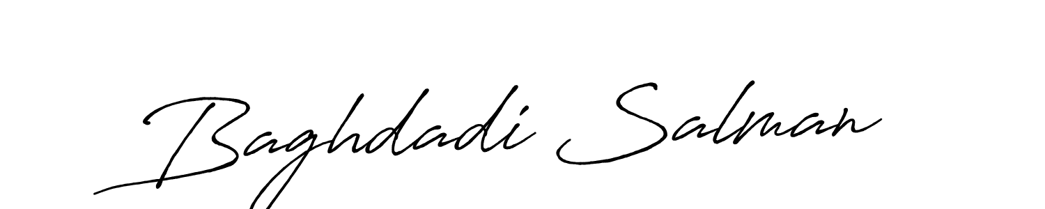 How to make Baghdadi Salman name signature. Use Antro_Vectra_Bolder style for creating short signs online. This is the latest handwritten sign. Baghdadi Salman signature style 7 images and pictures png