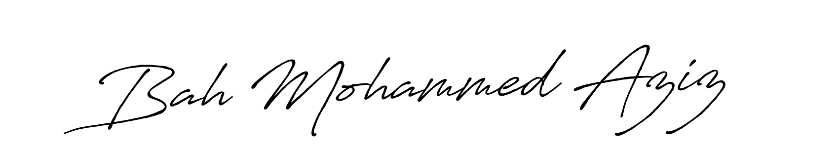 The best way (Antro_Vectra_Bolder) to make a short signature is to pick only two or three words in your name. The name Bah Mohammed Aziz include a total of six letters. For converting this name. Bah Mohammed Aziz signature style 7 images and pictures png