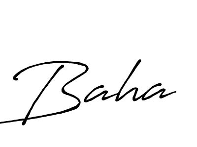 Use a signature maker to create a handwritten signature online. With this signature software, you can design (Antro_Vectra_Bolder) your own signature for name Baha. Baha signature style 7 images and pictures png