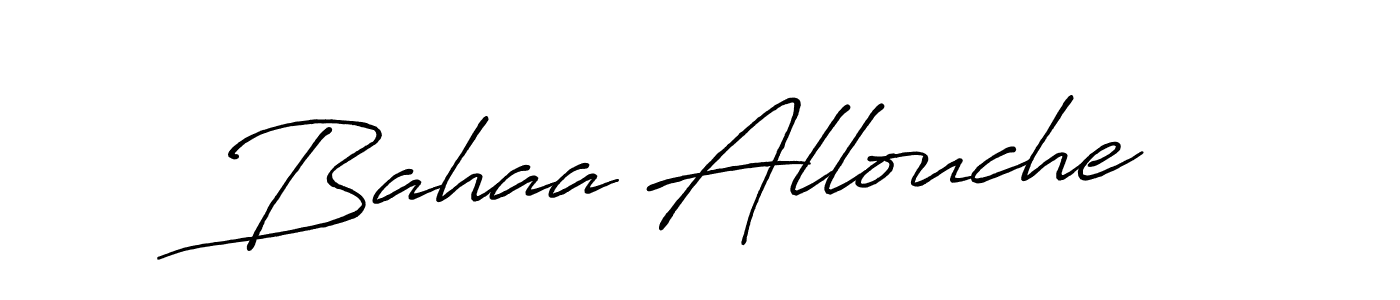 How to make Bahaa Allouche signature? Antro_Vectra_Bolder is a professional autograph style. Create handwritten signature for Bahaa Allouche name. Bahaa Allouche signature style 7 images and pictures png