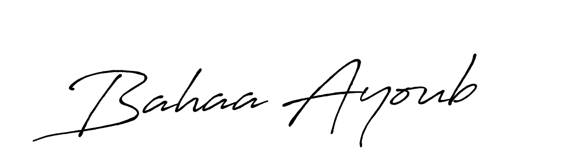 Use a signature maker to create a handwritten signature online. With this signature software, you can design (Antro_Vectra_Bolder) your own signature for name Bahaa Ayoub. Bahaa Ayoub signature style 7 images and pictures png