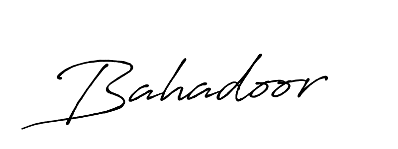 Use a signature maker to create a handwritten signature online. With this signature software, you can design (Antro_Vectra_Bolder) your own signature for name Bahadoor. Bahadoor signature style 7 images and pictures png