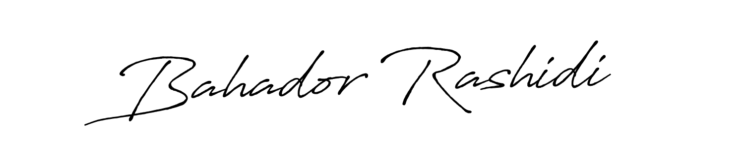 Create a beautiful signature design for name Bahador Rashidi. With this signature (Antro_Vectra_Bolder) fonts, you can make a handwritten signature for free. Bahador Rashidi signature style 7 images and pictures png