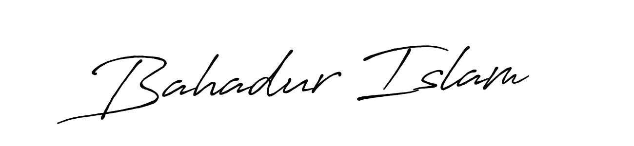 How to make Bahadur Islam name signature. Use Antro_Vectra_Bolder style for creating short signs online. This is the latest handwritten sign. Bahadur Islam signature style 7 images and pictures png