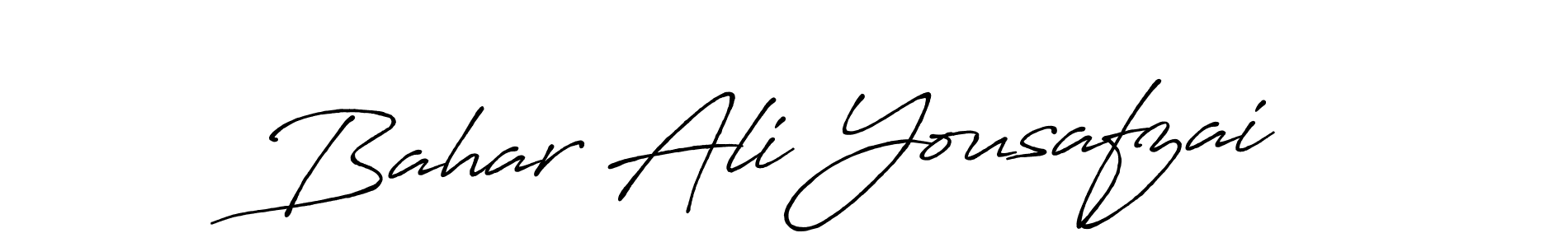 How to make Bahar Ali Yousafzai name signature. Use Antro_Vectra_Bolder style for creating short signs online. This is the latest handwritten sign. Bahar Ali Yousafzai signature style 7 images and pictures png