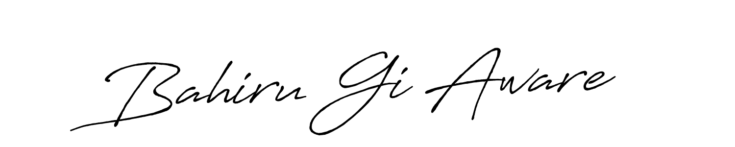 Bahiru Gi Aware stylish signature style. Best Handwritten Sign (Antro_Vectra_Bolder) for my name. Handwritten Signature Collection Ideas for my name Bahiru Gi Aware. Bahiru Gi Aware signature style 7 images and pictures png