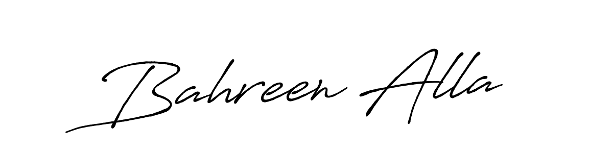 How to make Bahreen Alla name signature. Use Antro_Vectra_Bolder style for creating short signs online. This is the latest handwritten sign. Bahreen Alla signature style 7 images and pictures png