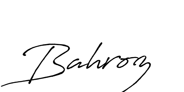 Use a signature maker to create a handwritten signature online. With this signature software, you can design (Antro_Vectra_Bolder) your own signature for name Bahroz. Bahroz signature style 7 images and pictures png