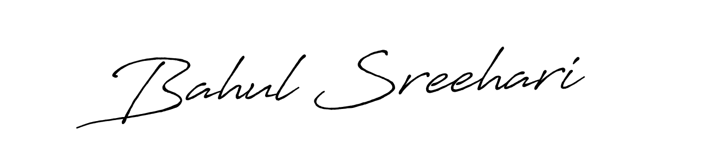 Antro_Vectra_Bolder is a professional signature style that is perfect for those who want to add a touch of class to their signature. It is also a great choice for those who want to make their signature more unique. Get Bahul Sreehari name to fancy signature for free. Bahul Sreehari signature style 7 images and pictures png