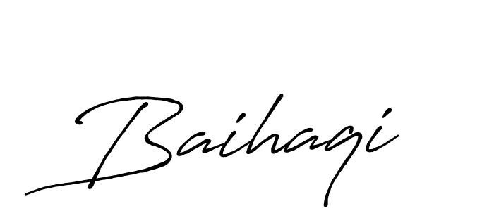 Design your own signature with our free online signature maker. With this signature software, you can create a handwritten (Antro_Vectra_Bolder) signature for name Baihaqi. Baihaqi signature style 7 images and pictures png