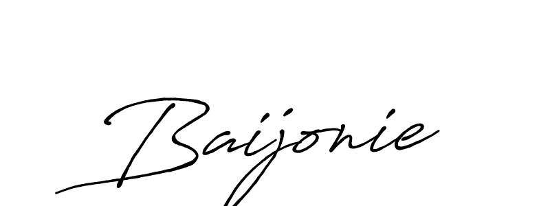 You should practise on your own different ways (Antro_Vectra_Bolder) to write your name (Baijonie) in signature. don't let someone else do it for you. Baijonie signature style 7 images and pictures png