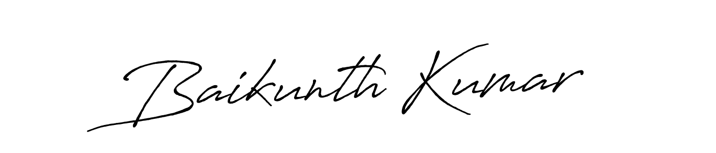 Create a beautiful signature design for name Baikunth Kumar. With this signature (Antro_Vectra_Bolder) fonts, you can make a handwritten signature for free. Baikunth Kumar signature style 7 images and pictures png