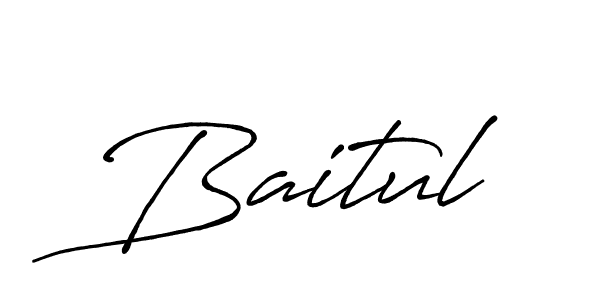 Baitul stylish signature style. Best Handwritten Sign (Antro_Vectra_Bolder) for my name. Handwritten Signature Collection Ideas for my name Baitul. Baitul signature style 7 images and pictures png