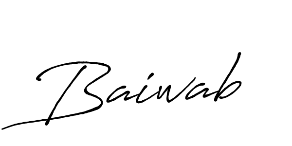 How to make Baiwab name signature. Use Antro_Vectra_Bolder style for creating short signs online. This is the latest handwritten sign. Baiwab signature style 7 images and pictures png