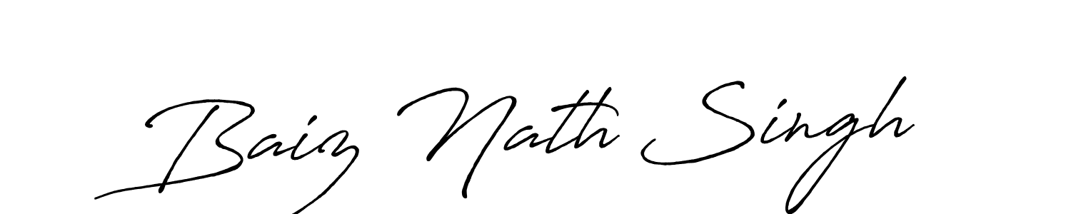 Make a beautiful signature design for name Baiz Nath Singh. With this signature (Antro_Vectra_Bolder) style, you can create a handwritten signature for free. Baiz Nath Singh signature style 7 images and pictures png