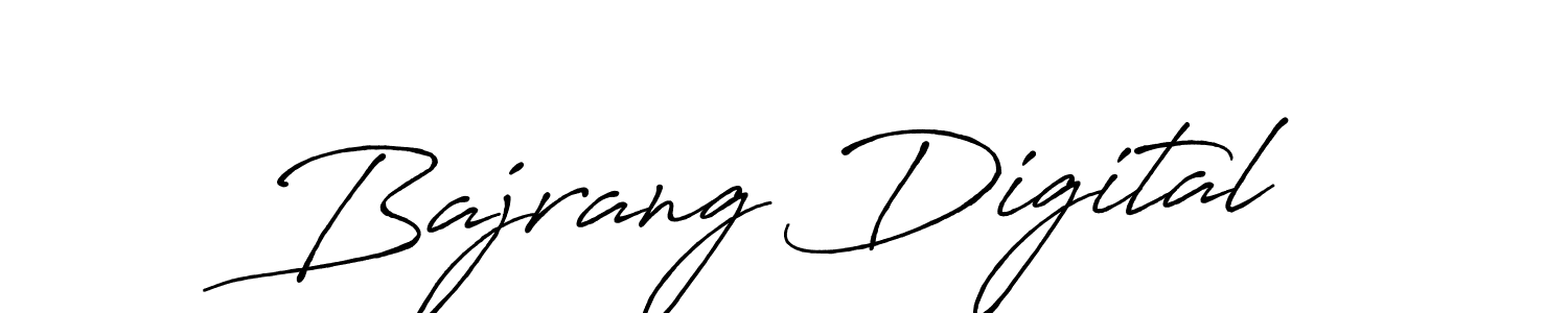 Create a beautiful signature design for name Bajrang Digital. With this signature (Antro_Vectra_Bolder) fonts, you can make a handwritten signature for free. Bajrang Digital signature style 7 images and pictures png