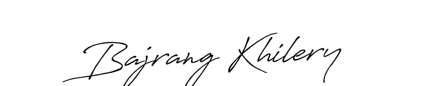 How to make Bajrang Khilery name signature. Use Antro_Vectra_Bolder style for creating short signs online. This is the latest handwritten sign. Bajrang Khilery signature style 7 images and pictures png