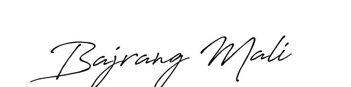 How to make Bajrang Mali name signature. Use Antro_Vectra_Bolder style for creating short signs online. This is the latest handwritten sign. Bajrang Mali signature style 7 images and pictures png