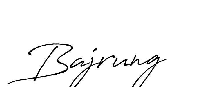 Design your own signature with our free online signature maker. With this signature software, you can create a handwritten (Antro_Vectra_Bolder) signature for name Bajrung. Bajrung signature style 7 images and pictures png