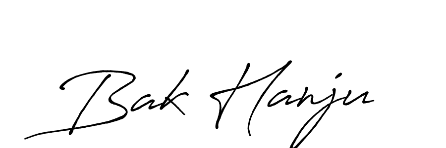 Bak Hanju stylish signature style. Best Handwritten Sign (Antro_Vectra_Bolder) for my name. Handwritten Signature Collection Ideas for my name Bak Hanju. Bak Hanju signature style 7 images and pictures png