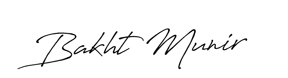 Create a beautiful signature design for name Bakht Munir. With this signature (Antro_Vectra_Bolder) fonts, you can make a handwritten signature for free. Bakht Munir signature style 7 images and pictures png