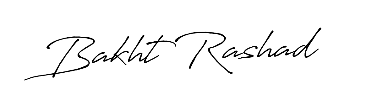 How to make Bakht Rashad name signature. Use Antro_Vectra_Bolder style for creating short signs online. This is the latest handwritten sign. Bakht Rashad signature style 7 images and pictures png