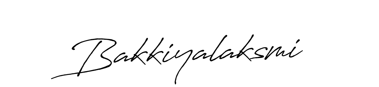 Make a beautiful signature design for name Bakkiyalaksmi. With this signature (Antro_Vectra_Bolder) style, you can create a handwritten signature for free. Bakkiyalaksmi signature style 7 images and pictures png