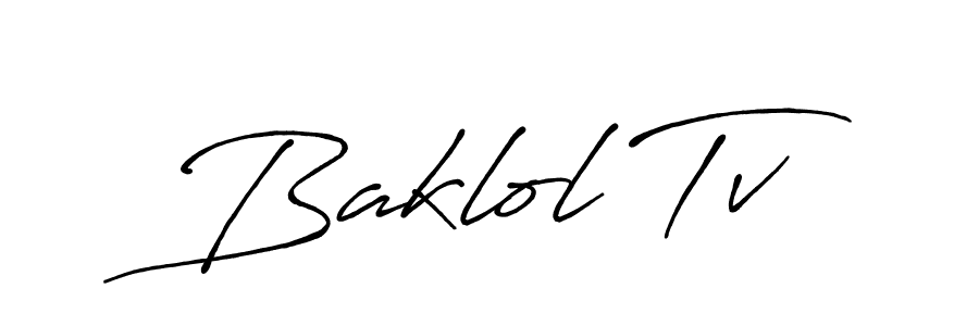Design your own signature with our free online signature maker. With this signature software, you can create a handwritten (Antro_Vectra_Bolder) signature for name Baklol Tv. Baklol Tv signature style 7 images and pictures png