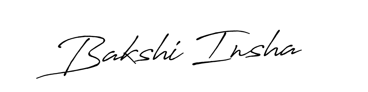 Bakshi Insha stylish signature style. Best Handwritten Sign (Antro_Vectra_Bolder) for my name. Handwritten Signature Collection Ideas for my name Bakshi Insha. Bakshi Insha signature style 7 images and pictures png