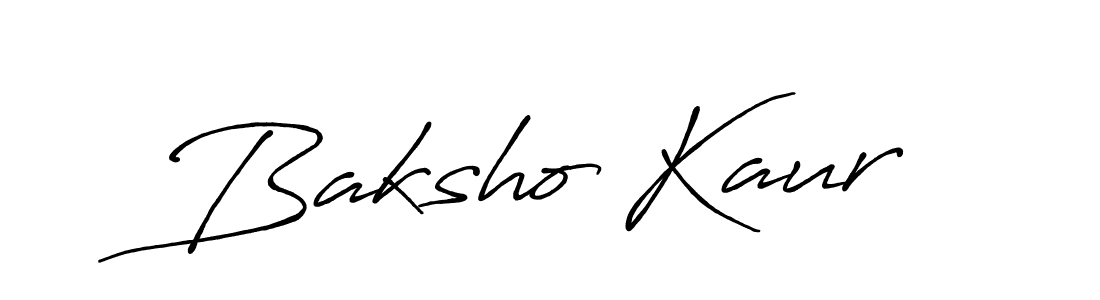 Create a beautiful signature design for name Baksho Kaur. With this signature (Antro_Vectra_Bolder) fonts, you can make a handwritten signature for free. Baksho Kaur signature style 7 images and pictures png