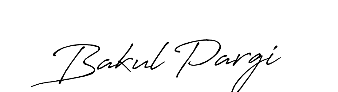 Create a beautiful signature design for name Bakul Pargi. With this signature (Antro_Vectra_Bolder) fonts, you can make a handwritten signature for free. Bakul Pargi signature style 7 images and pictures png