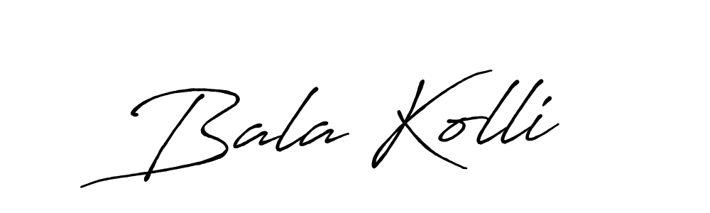 Create a beautiful signature design for name Bala Kolli. With this signature (Antro_Vectra_Bolder) fonts, you can make a handwritten signature for free. Bala Kolli signature style 7 images and pictures png