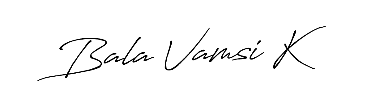 Also You can easily find your signature by using the search form. We will create Bala Vamsi K name handwritten signature images for you free of cost using Antro_Vectra_Bolder sign style. Bala Vamsi K signature style 7 images and pictures png