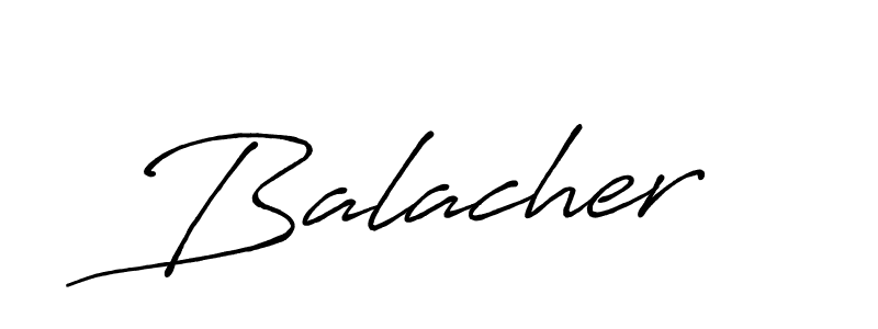 Use a signature maker to create a handwritten signature online. With this signature software, you can design (Antro_Vectra_Bolder) your own signature for name Balacher. Balacher signature style 7 images and pictures png