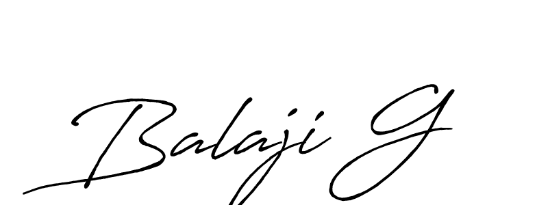 The best way (Antro_Vectra_Bolder) to make a short signature is to pick only two or three words in your name. The name Balaji G include a total of six letters. For converting this name. Balaji G signature style 7 images and pictures png